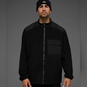 ALO Yoga Polar Fleece Ridge Full Zip Jacket Black
